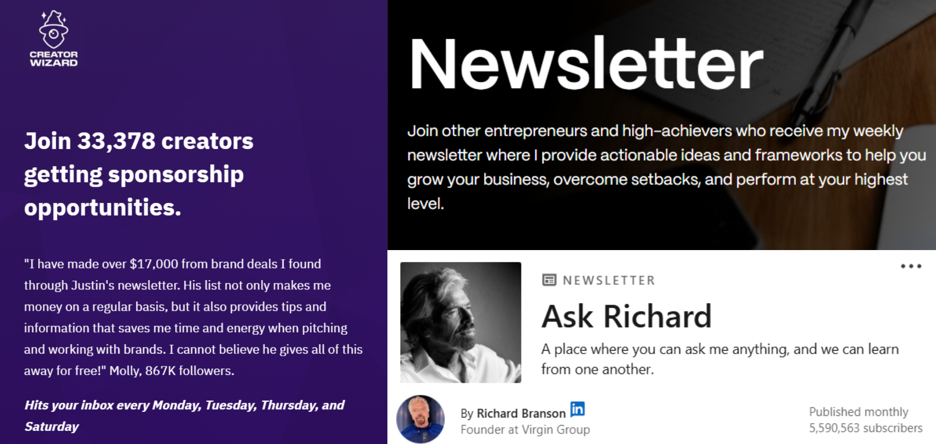 Newsletter value proposition